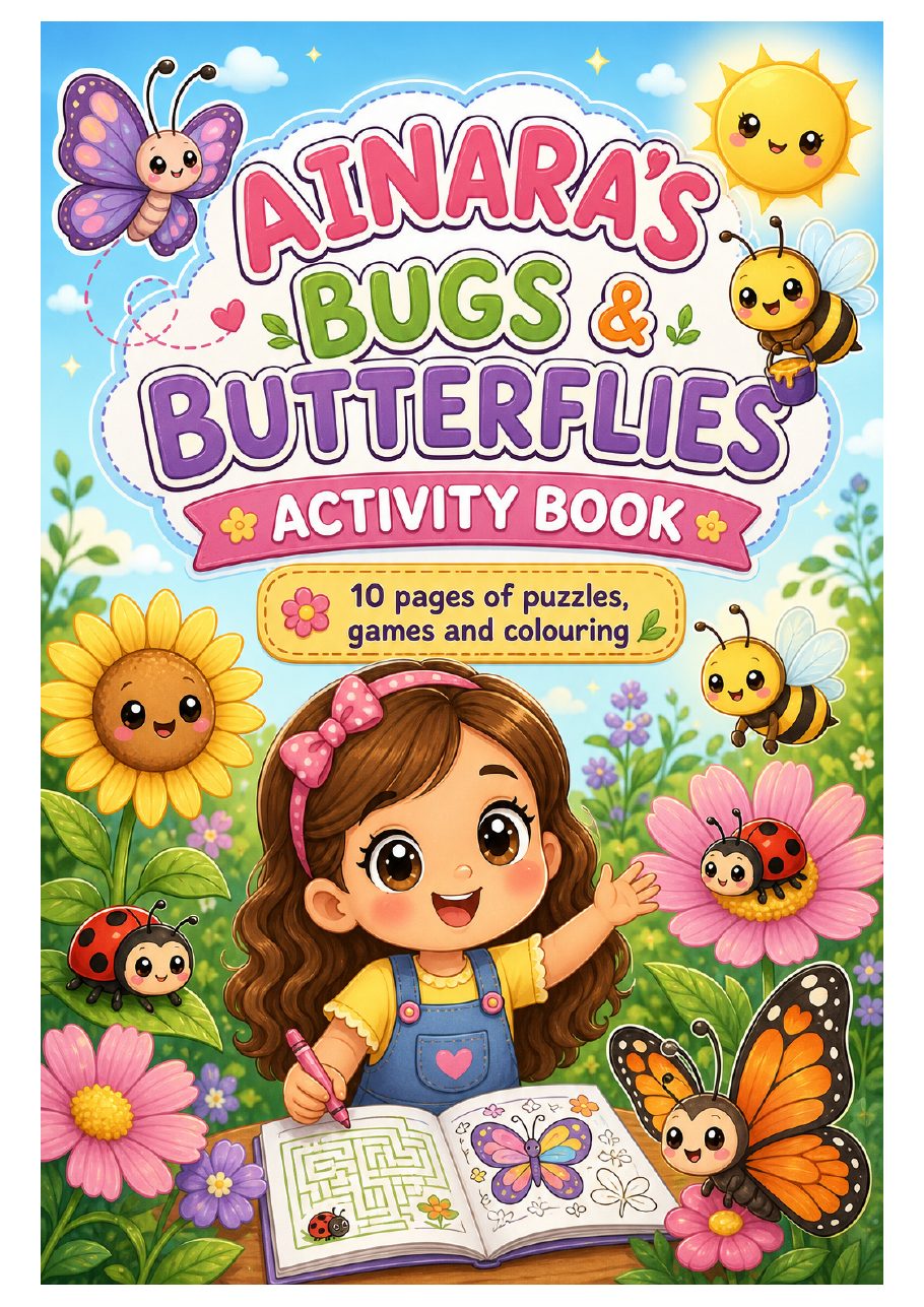 Cover of Ainara's Bugs & Butterflies activity book