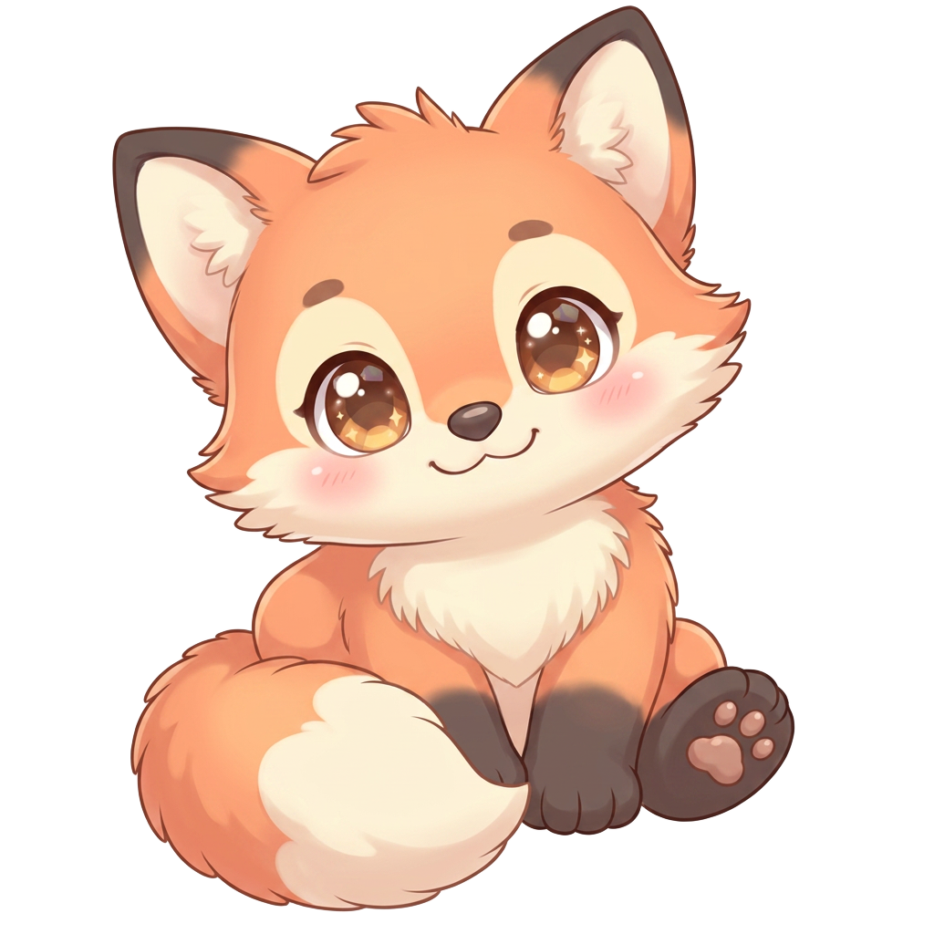 A cheerful fox cub
